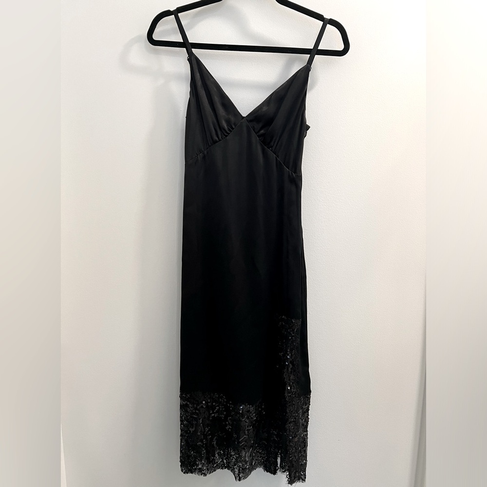 MICHAEL KORS Satin Midi Slit Dress